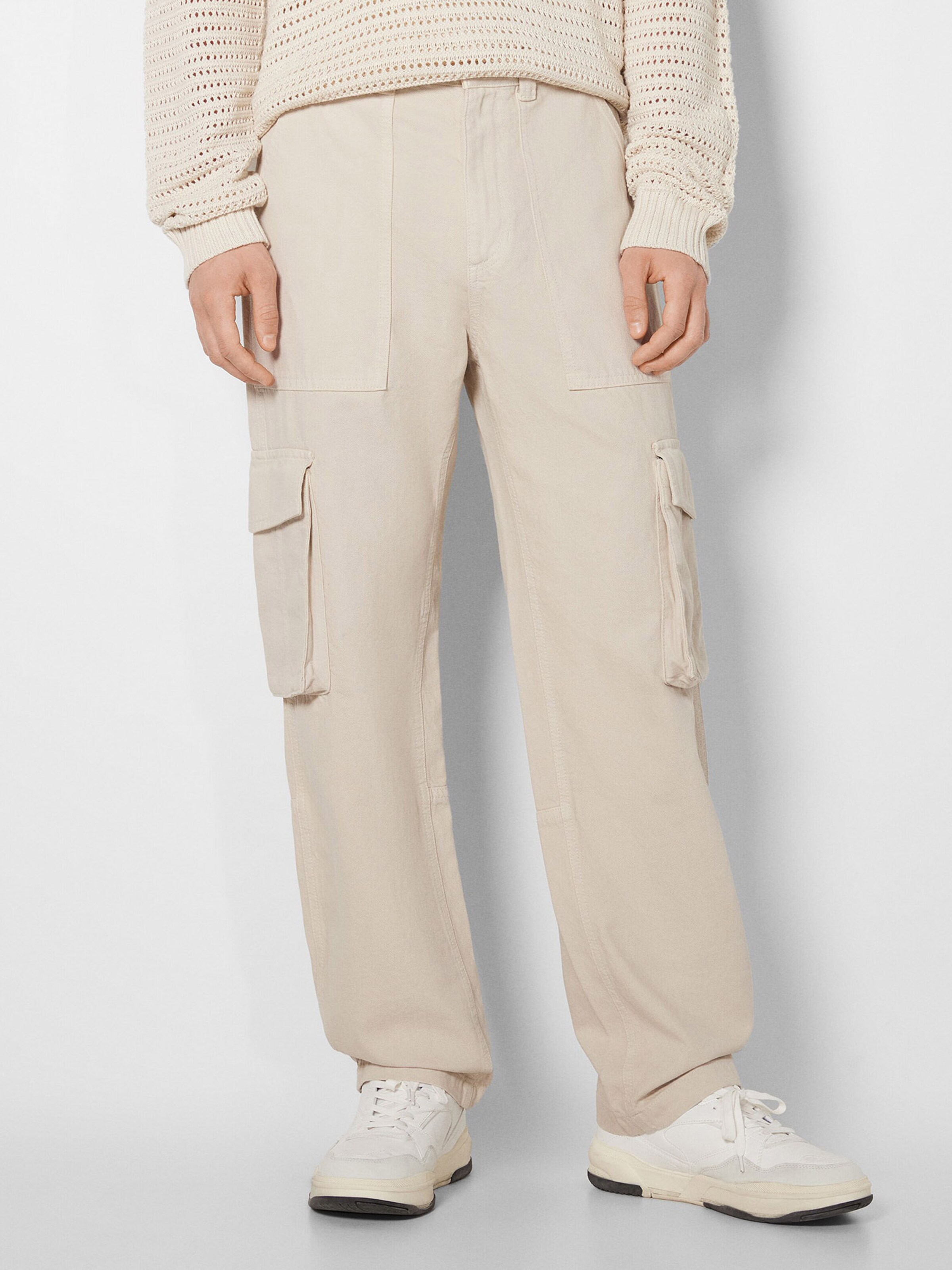 Bershka cargohose herren beige Clearance